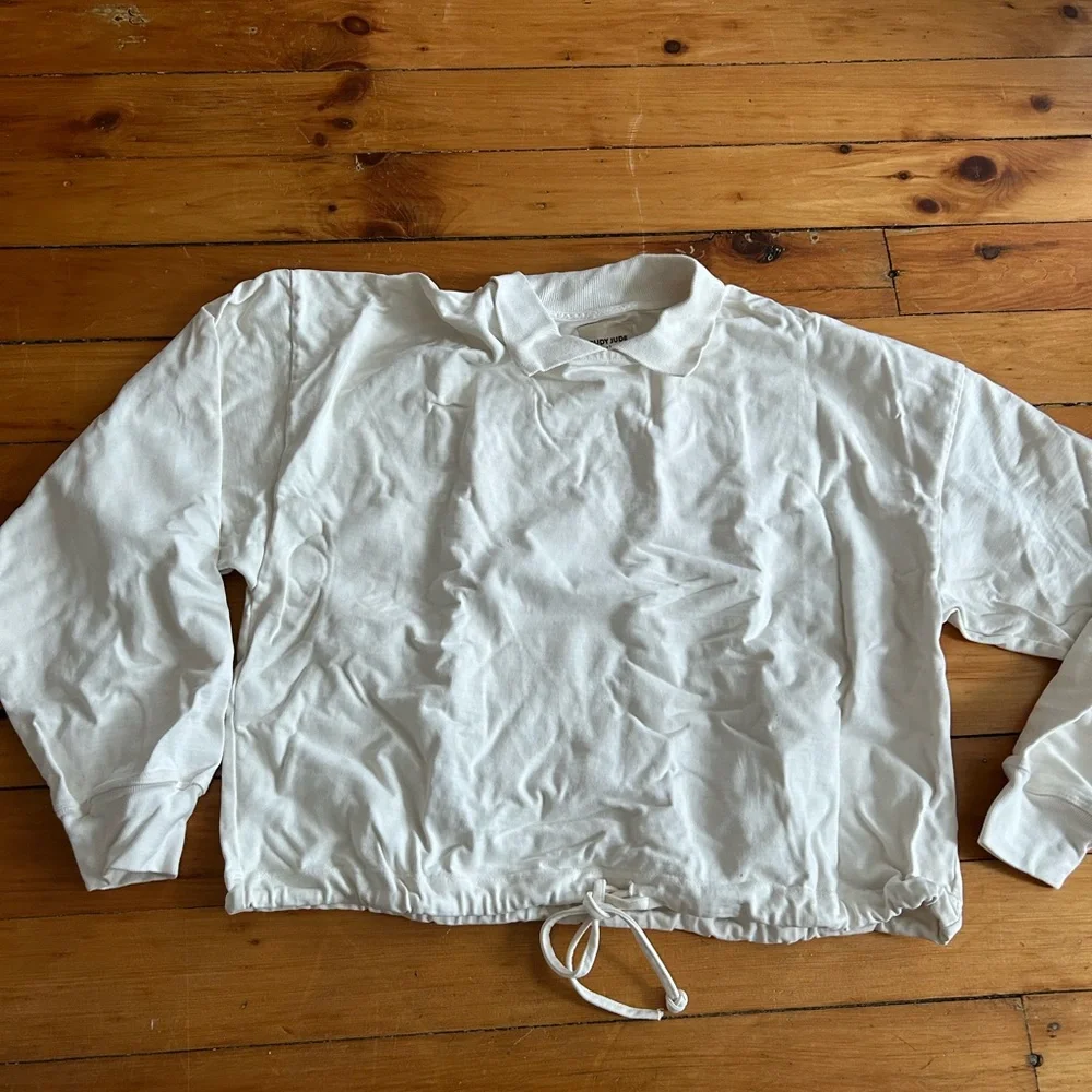 Rudy Jude The Peter Shirt Organic Cotton xs white collared drawstring - Picture 2 of 9